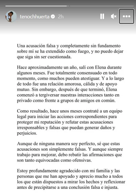 Tenoch Huerta responde las acusaciones en su contra